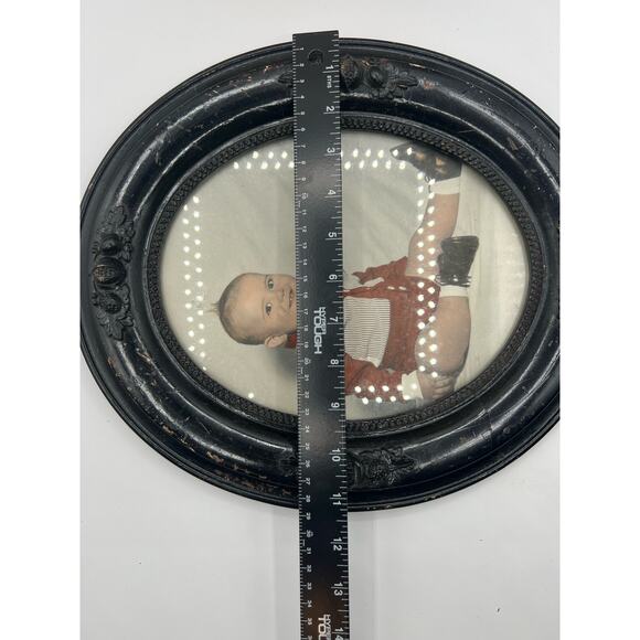 2 Vintage Wooden Carved Picture Frames With Glass Black Beautiful Detail - Picture 6 of 10